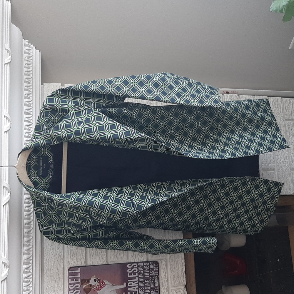 Women's Banana Republic Petite Retro 60's Printed Trench Coat Size XS Whimsy